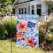 Welcome Patriotic Americana Outdoor Floral Garden Flag, 12.5" x 18"